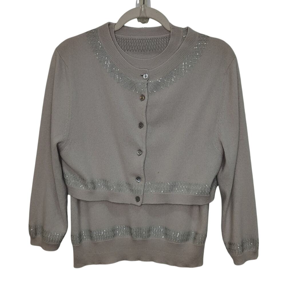 Marc Jacobs Womens Medium Sweater Set Tank Cashmere Button Front Italy